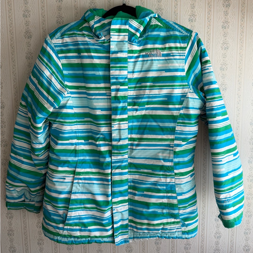The North Face Girl’s (Sz XL/18) Winter Snow Jacket Blue/Green *flawed*